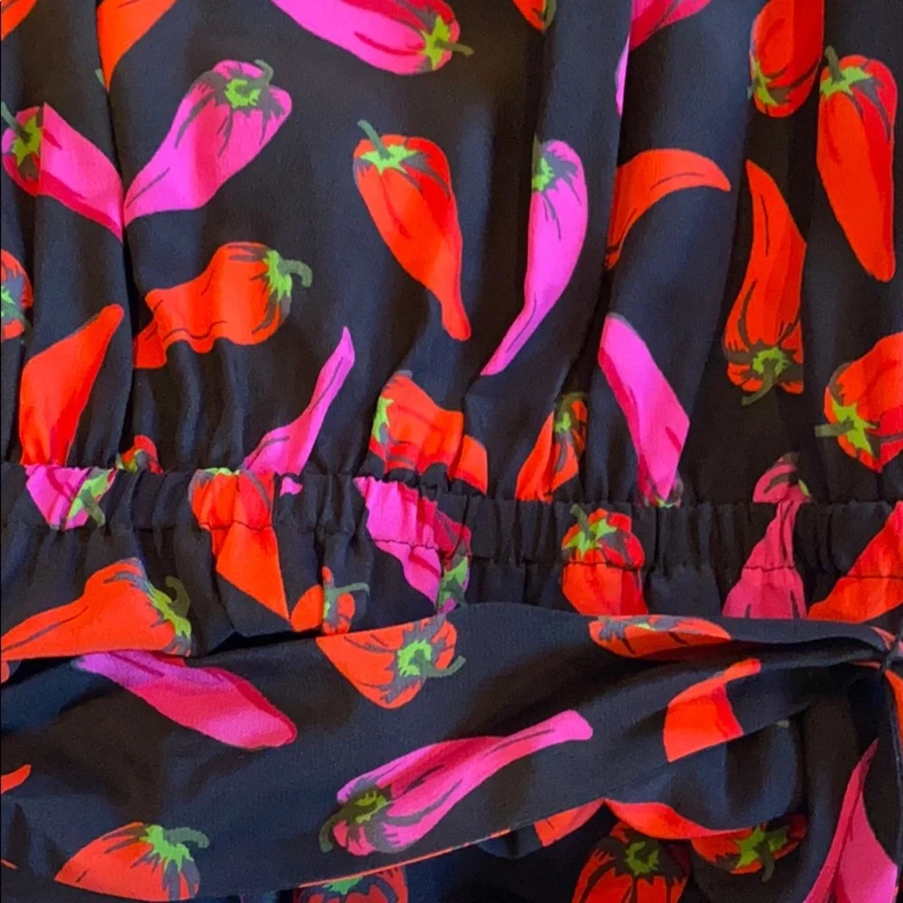 NWT KATE SPADE 100% silk hot pepper jumpsuit size 0